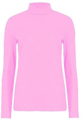 Womens Ladies Polo Roll Neck - Long Sleeve T-shirt Jumper UK Sizes