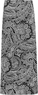 Women's Paisley Print  Stretch Long Maxi Skirt