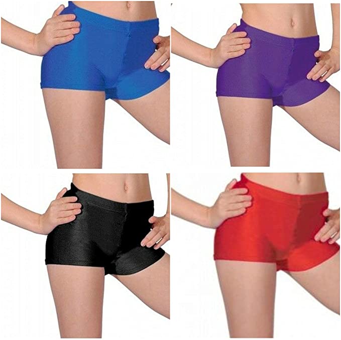 Girls Crop Top and Hotpant Corset- Shiny Nylon Short Crop Top Kids Gymnastics Dance Wear