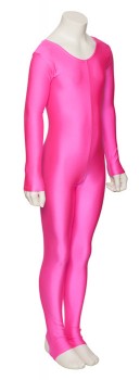 Girls Shiny Stirrup Dance Fancy Dress Gymnastics Long Sleeve Unitard Catsuit