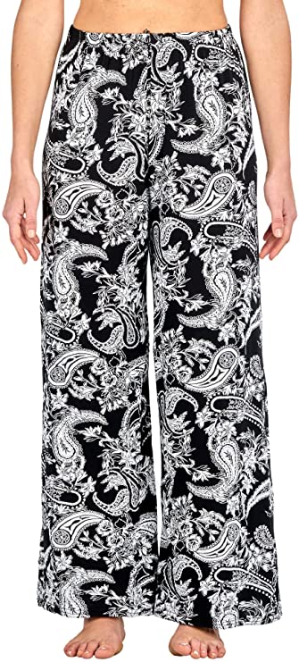 Womens Floral Print Ladies Wide Leg Palazzo Trousers Pants